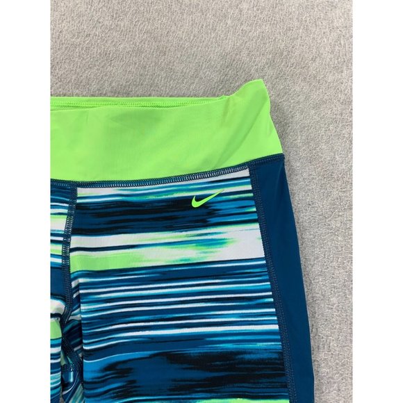 Nike‎ Dri Fit 3/4 Length Compression Leggings (Women's Medium) Blue/Green - Picture 2 of 10